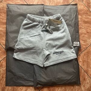 Essentials Gray Athletic Shorts with Elastic Waistband